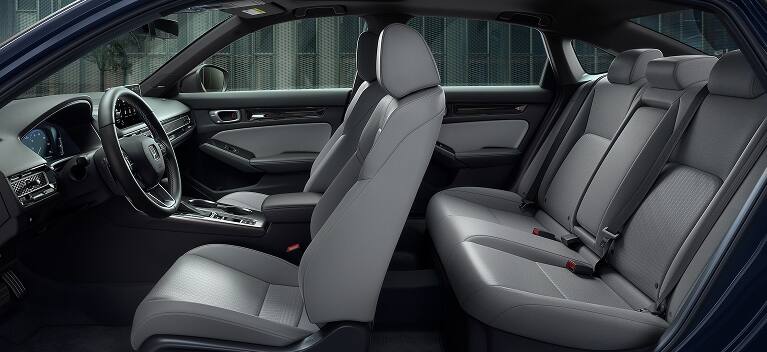 2027 Honda Civic Sedan Sport Touring Hybrid side view of front and rear seats and dashboard (Compact Sedan)